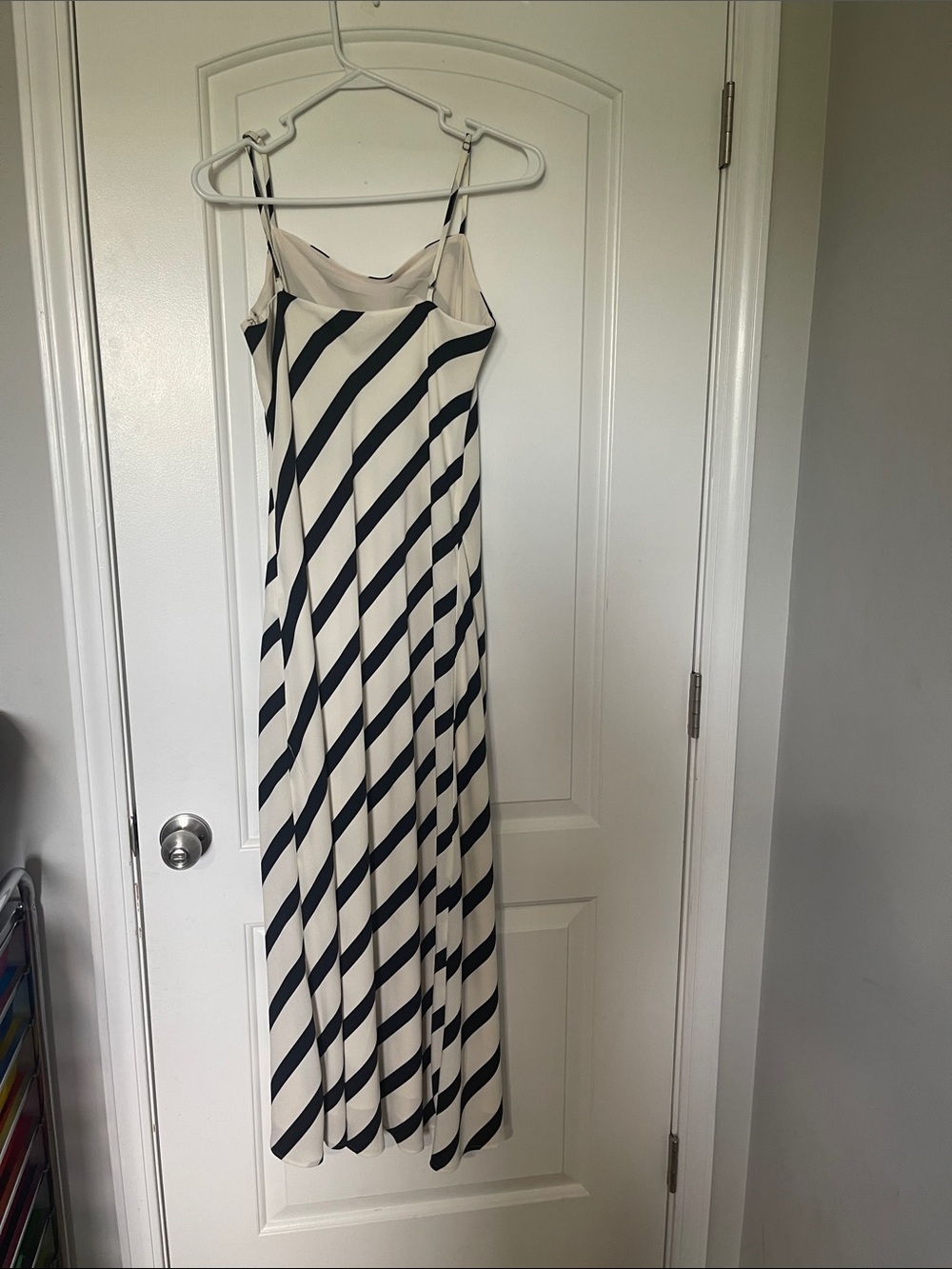 Striped Slip Maxi Dress - Black & White - Picture 2 of 4